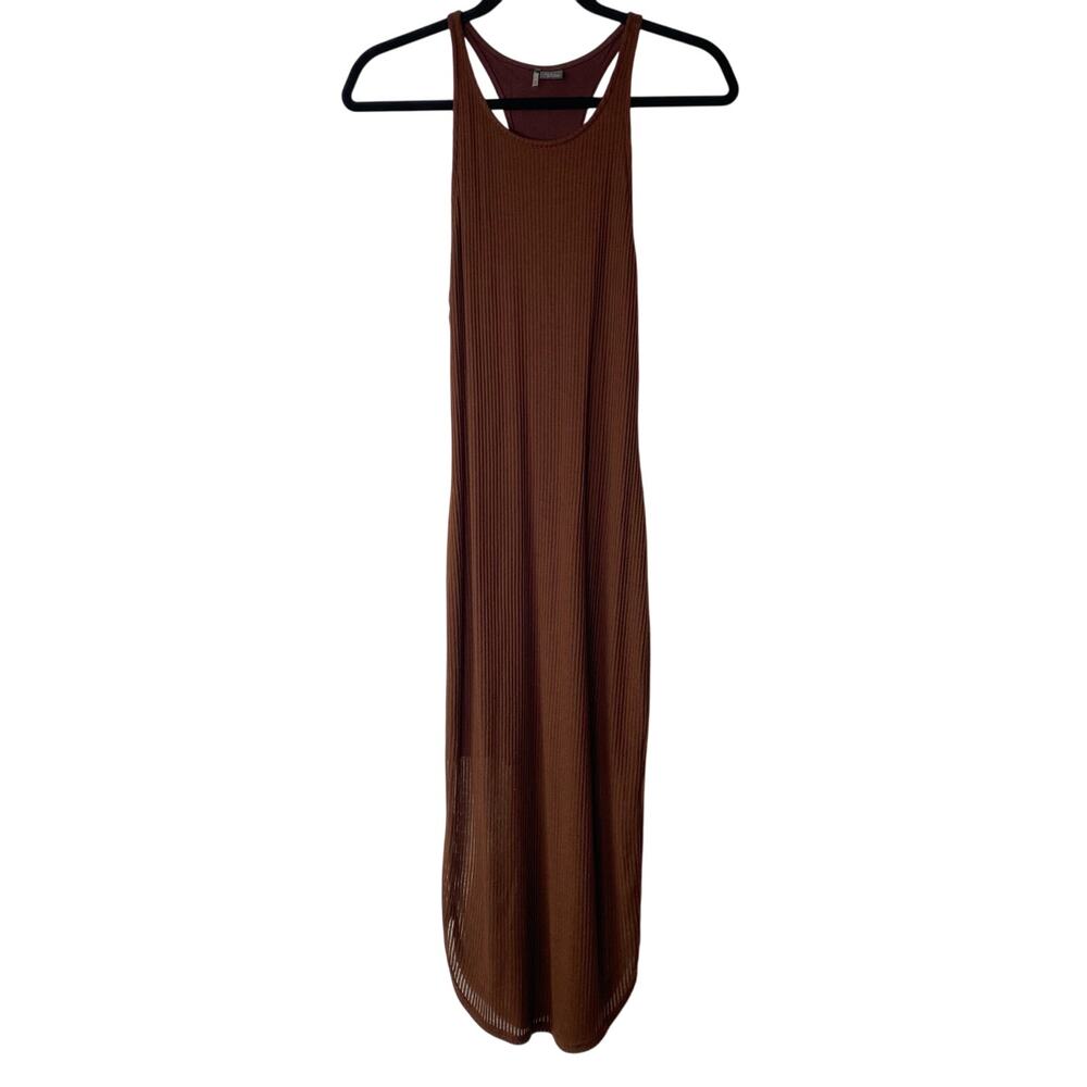 Sparkle & Fade Urban Outfitters Brown Ribbed Maxi Dress Size Medium